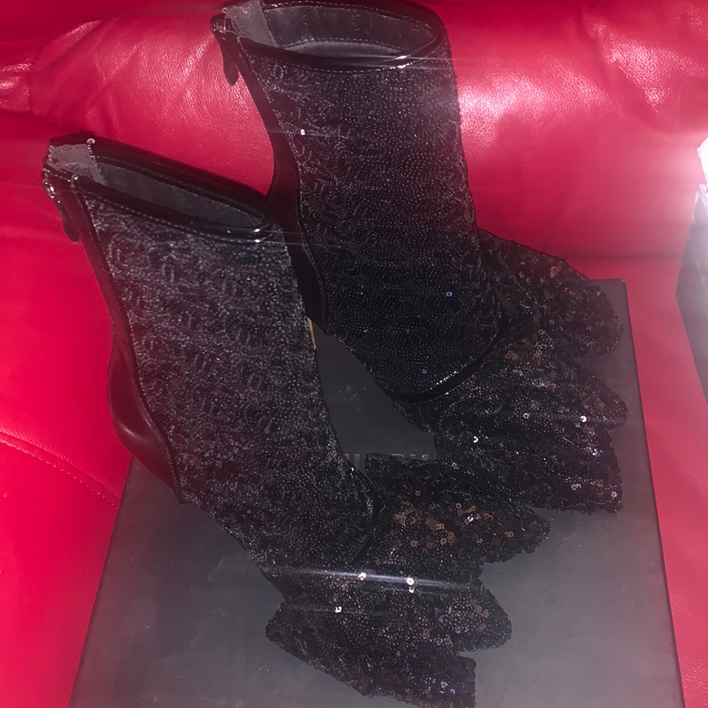 Sequin Bow Booties